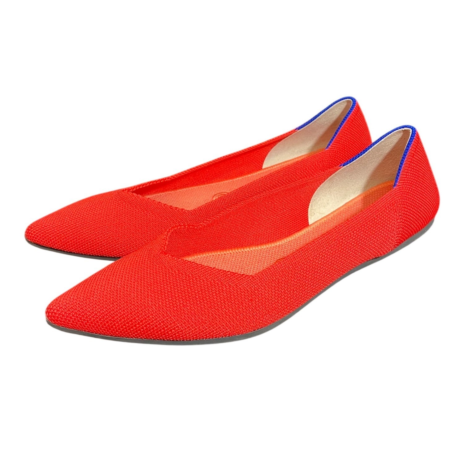 Rothy's The Point Women's Ballet Flat Knit Fabric Size 8.5 Red Pointed Toe Shoes